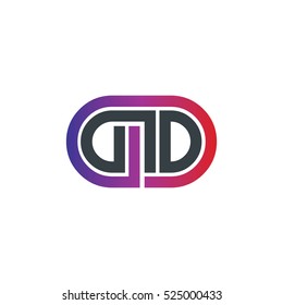 Initial Letter GD GID Linked Design Logo Purple Black