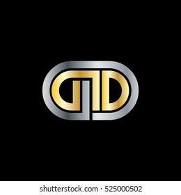 Initial Letter GD GID Linked Design Logo Silver Gold
