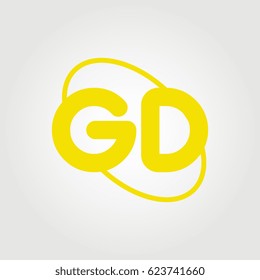 initial letter gd logo on white background