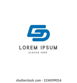 initial letter GD logo vector template