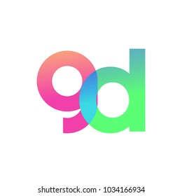 Initial Letter GD Lowercase Logo green, pink and Blue, Modern and Simple Logo Design.