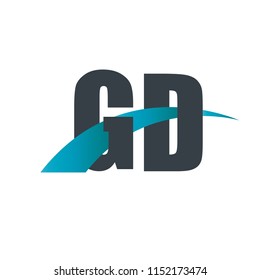 Initial Letter GD Overlapping Design Logo