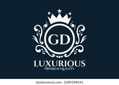 Letra inicial GD Real Luxury Logo plantilla en vectores para lujosa imagen vectorial.