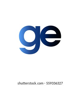 Initial letter GE blue black gradation color logo