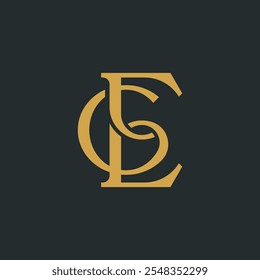 Initial letter GE GW logo design, typography serif font graphic vector 