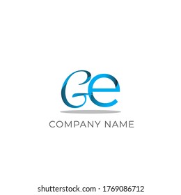 Initial Letter Ge Linked Circle Logo  Blue Icon Design Template Element