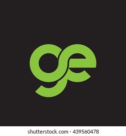 initial letter ge linked round lowercase logo green