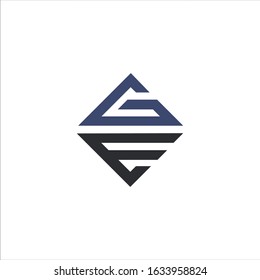 Initial letter ge or eg logo design template