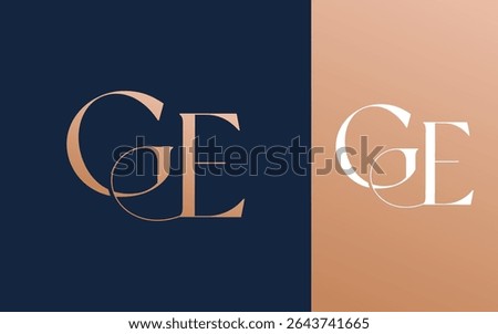 Initial letter GE EG logo design vector illustration for couple, wedding, and business