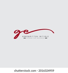 Initial Letter GE Logo - Hand Drawn Signature Style Logo