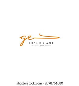 Initial Letter GE Logo - Hand Drawn Signature Logo