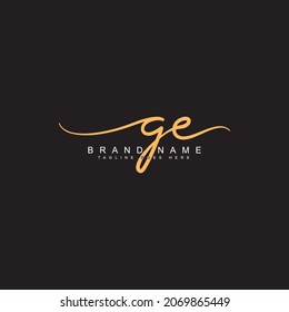 Initial Letter GE Logo - Handwritten Signature Logo