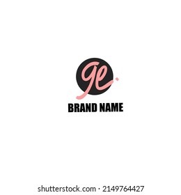 Initial Letter Ge Logo - Handwritten Signature Logo