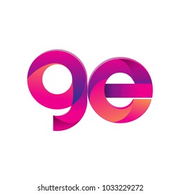 Initial Letter GE Logo Lowercase, magenta and orange, Modern and Simple Logo Design.