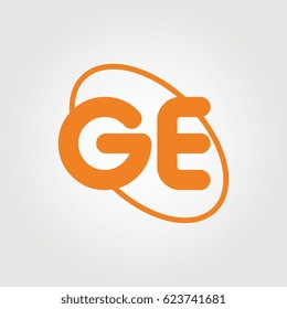 initial letter ge logo on white background