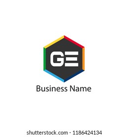 Initial Letter GE Logo Template Design