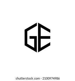 Initial letter GE logo template design