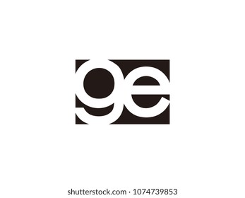 Initial letter ge lowercase logo black and white