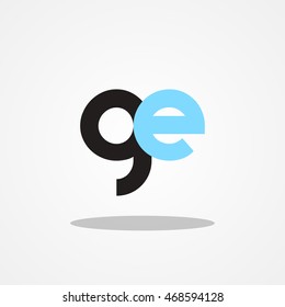 Initial letter GE lowercase logo design template black blue sky color