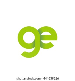 initial letter ge modern linked circle round lowercase logo green