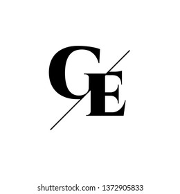 Initial Letter GE Monogram Sliced. Logo template isolated on white background