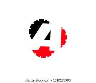 Initial letter A gear logo template vector