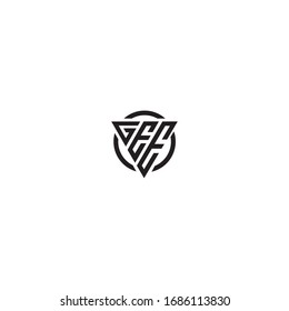 Initial Letter GEE triangle monogram cool modern logo