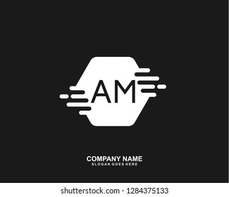 AM Initial letter geometric logo vector