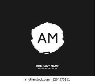 AM Initial letter geometric logo vector