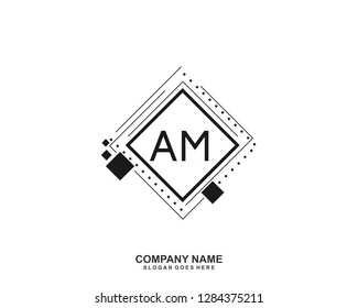 AM Initial letter geometric logo vector