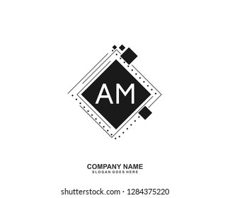 AM Initial letter geometric logo vector