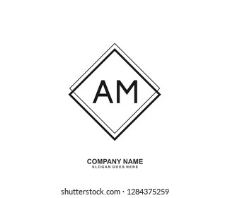 AM Initial letter geometric logo vector