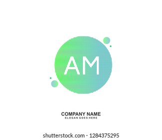 AM Initial letter geometric logo vector