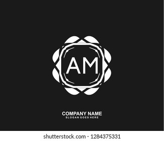 AM Initial letter geometric logo vector