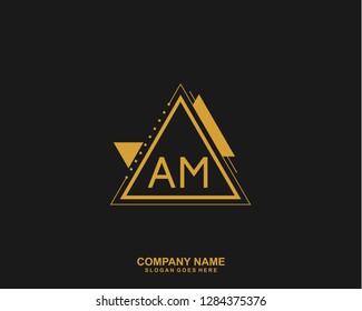 AM Initial letter geometric logo vector