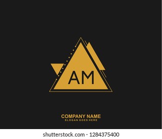 AM Initial letter geometric logo vector