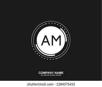 AM Initial letter geometric logo vector