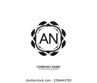 AN Initial letter geometric logo vector