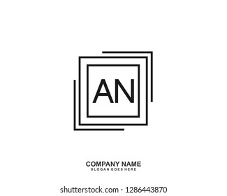 AN Initial letter geometric logo vector