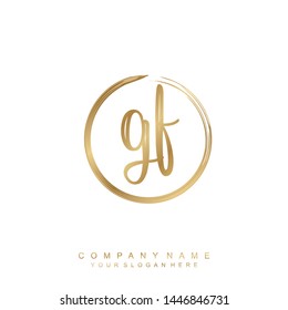 Initial letter GF beautiful handwriting logo vector template