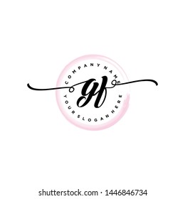 Initial letter GF beautiful handwriting logo vector template