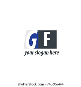 Initial Letter GF Design Logo With Square