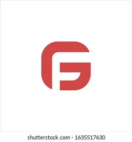 Initial letter gf or fg logo design template