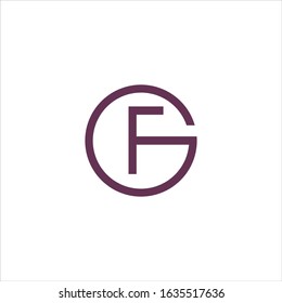 Initial letter gf or fg logo design template
