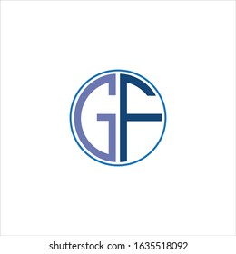 Initial letter gf or fg logo vector design 