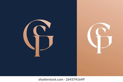Letra inicial GF FG logotipo design vetor ilustração para casal, casamento e negócios