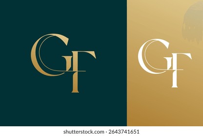 Letra inicial GF FG logotipo design vetor ilustração para casal, casamento e negócios