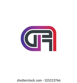 Initial Letter GF GA Linked Design Logo Purple Black