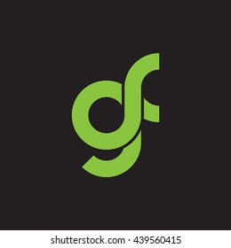 initial letter gf linked round lowercase logo green