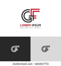 Initial Letter GF linked uppercase overlap modern logo design template. Suitable for business, consulting group company